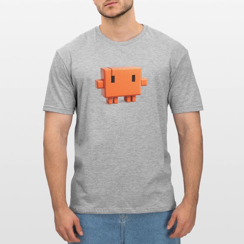 Claude Code Pixel 3D Mascot Cute Dev Sticker T-shirt polycoton Unisexe