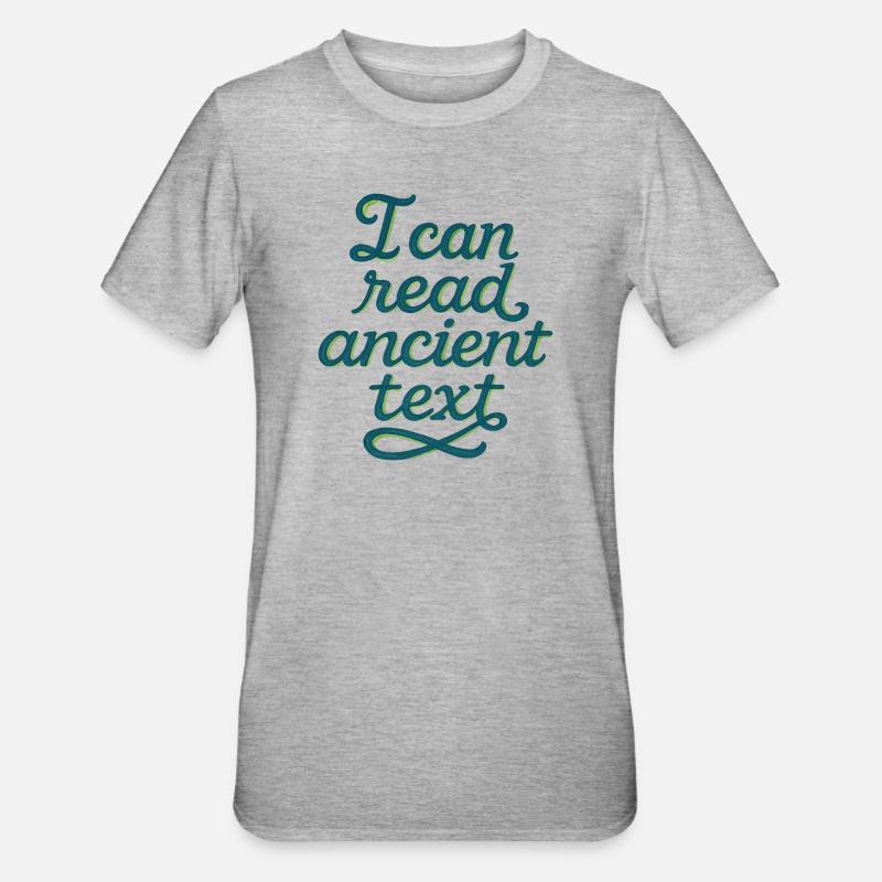 Antikes Script Tee - Unisex Polycotton T-Shirt - Grau meliert