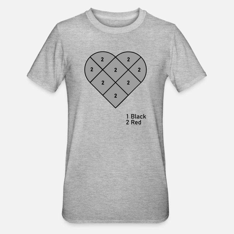 Hjerte efter Tal - Unisex polycotton T-shirt - grå meleret