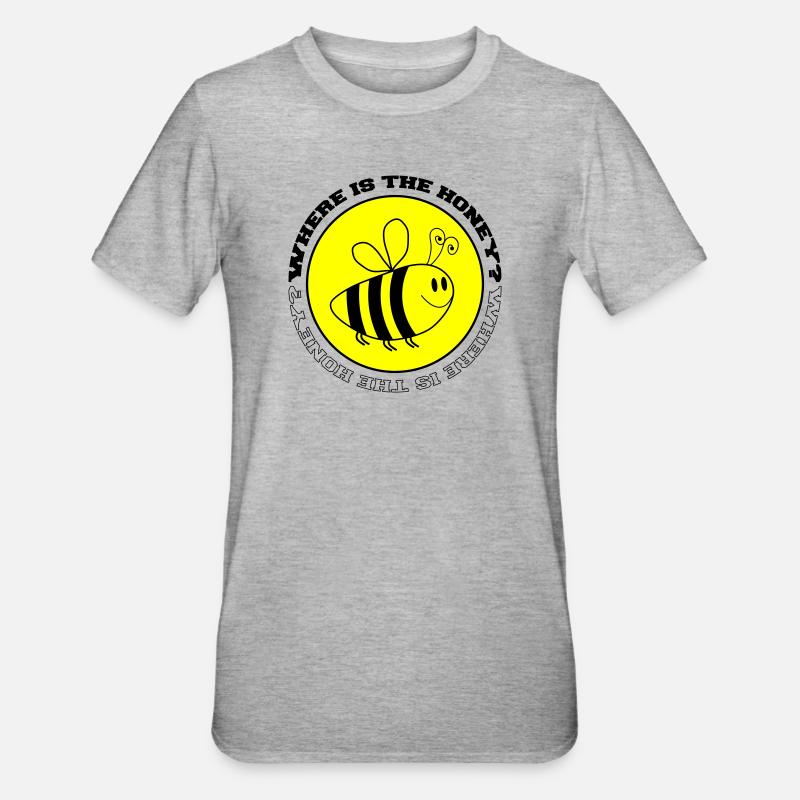 Bien Hvor er honningen - Unisex Polycotton T-skjorte - gråmelert