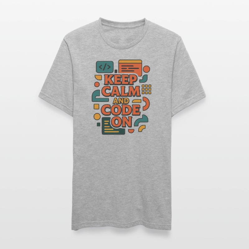 Keep Calm and Code On – Funny Coder Shirt Unisex Polycotton T-Shirt
