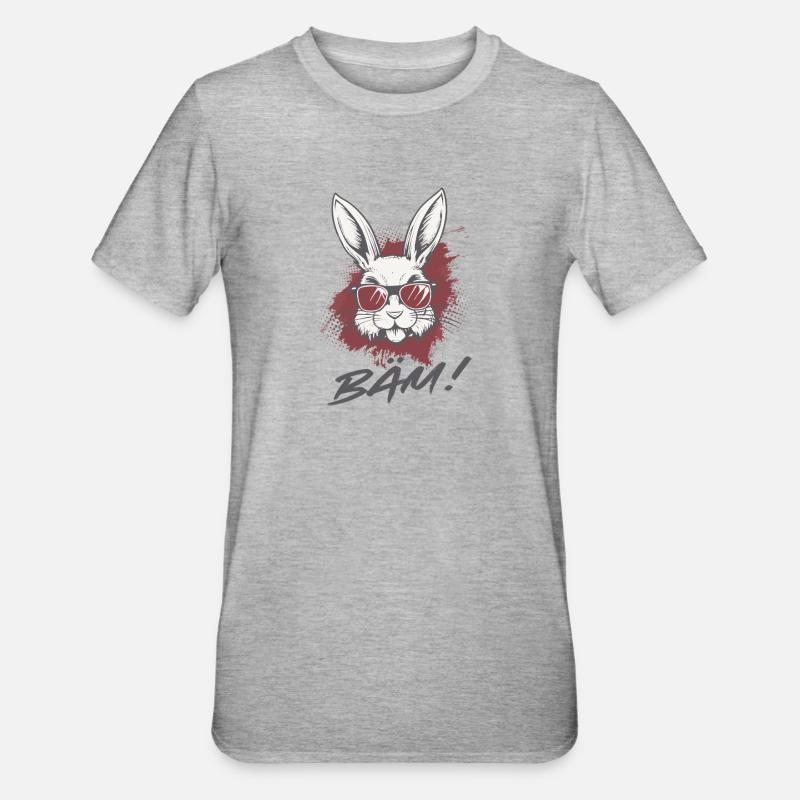 Cool Bunny BÄM Statement Statement Drôle - T-shirt polycoton Unisexe - gris chiné