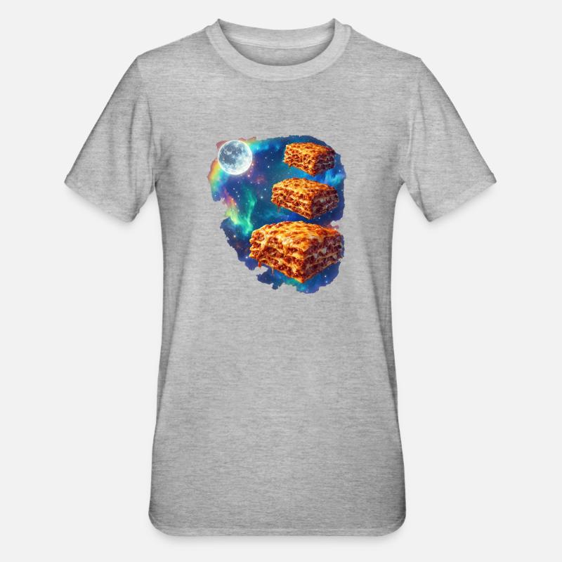 Lasagne spatiale dans la nébuleuse stellaire - T-shirt polycoton Unisexe - gris chiné