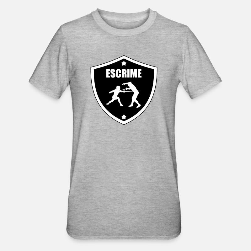 Fechtwappen: das Schild der Teilnehmer - Unisex Polycotton T-Shirt - Grau meliert