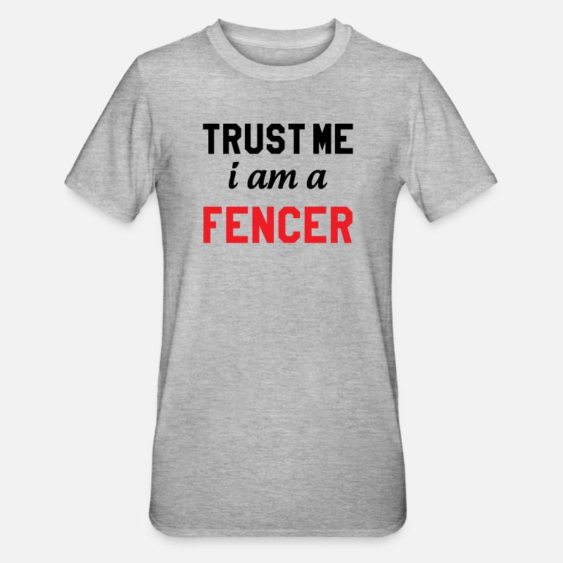 Glaub mir, ich bin Profi-Fechter - Unisex Polycotton T-Shirt - Grau meliert