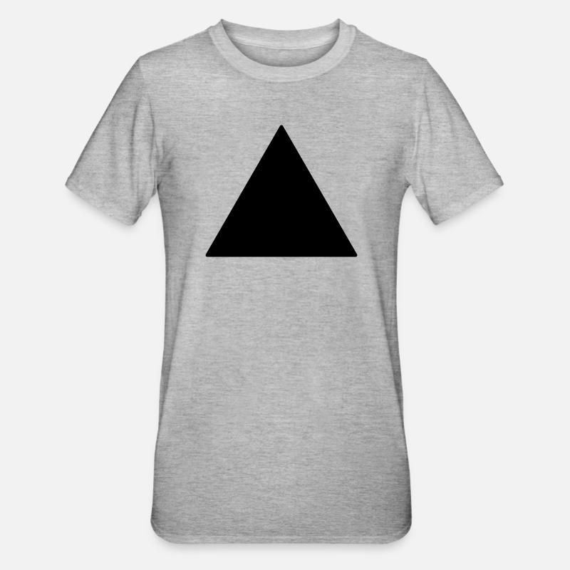 Triangle équilatéral de symbole noir - T-shirt polycoton Unisexe - gris chiné