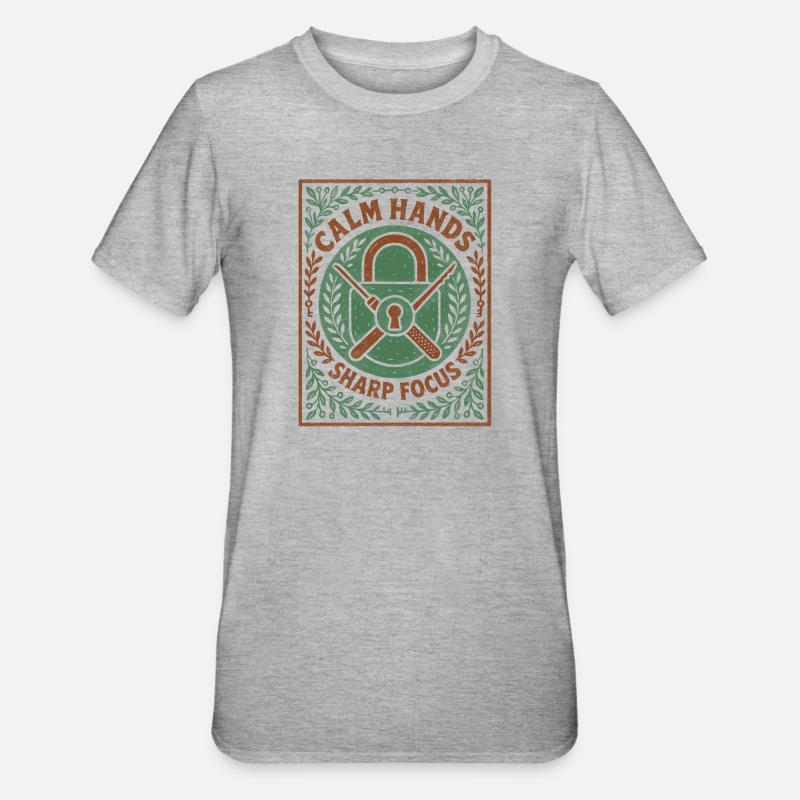Mains stables : Concentration | Locksport Motivation - T-shirt polycoton Unisexe - gris chiné