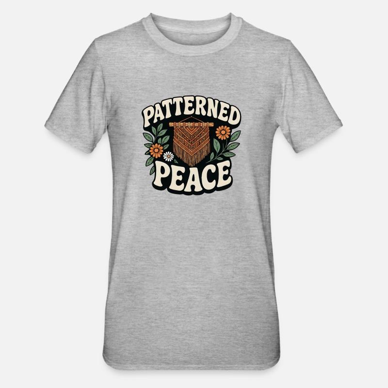 Patterned Calm | Macrame Boho - Unisex Polycotton T-Shirt - heather grey