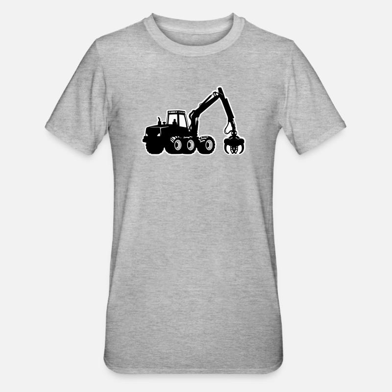 Silhouette de moissonneuse - T-shirt polycoton Unisexe - gris chiné