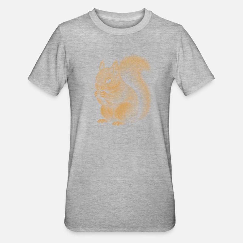 Eichhörnchen - Unisex Polycotton T-Shirt - Grau meliert