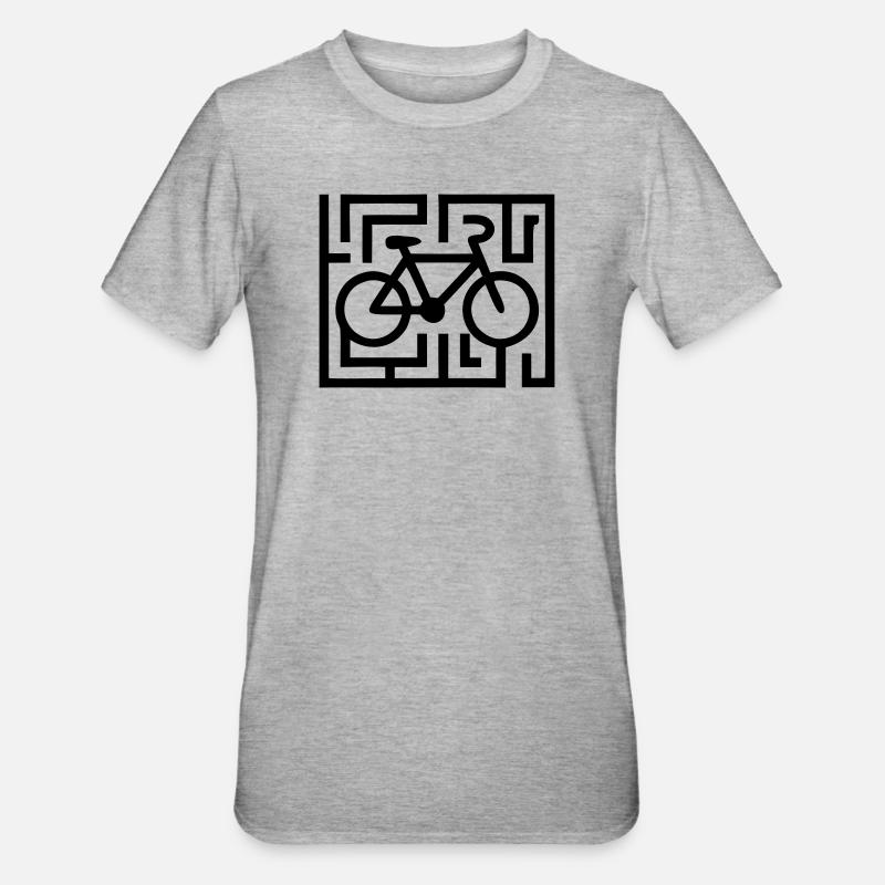 Puzzles difficiles dans le labyrinthe vélo - T-shirt polycoton Unisexe - gris chiné