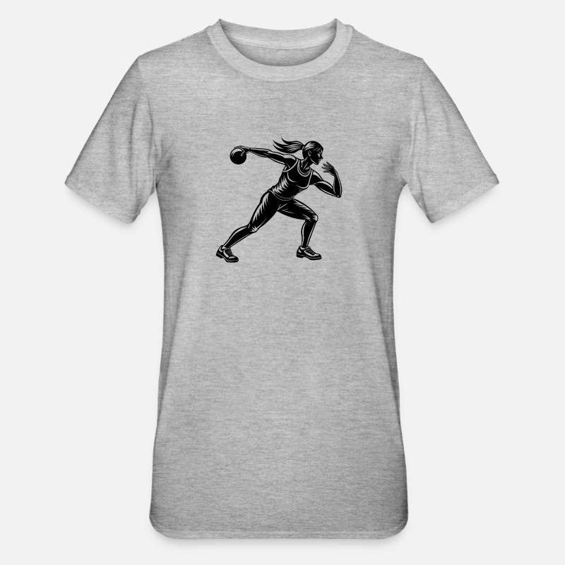 Fille lanceuse du poids pour l’athlétisme - T-shirt polycoton Unisexe - gris chiné