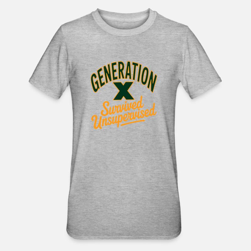 Generation X Survived Unsupervised - Unisex Polycotton T-Shirt - heather grey