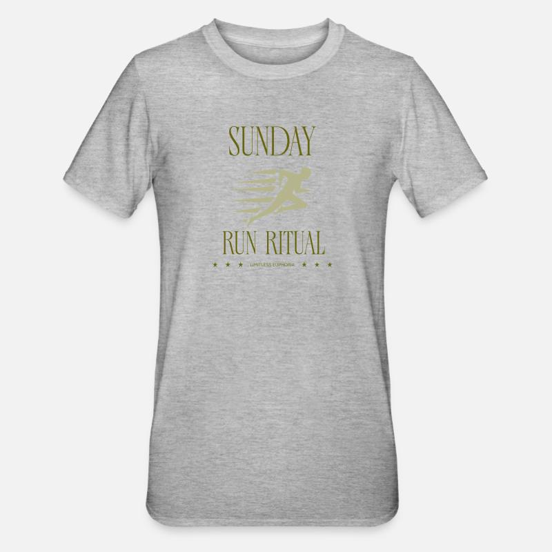 Coureur - Rituel de la course du dimanche - T-shirt polycoton Unisexe - gris chiné