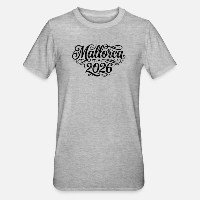 Palmier de Majorque 2026 - T-shirt polycoton Unisexe - gris chiné