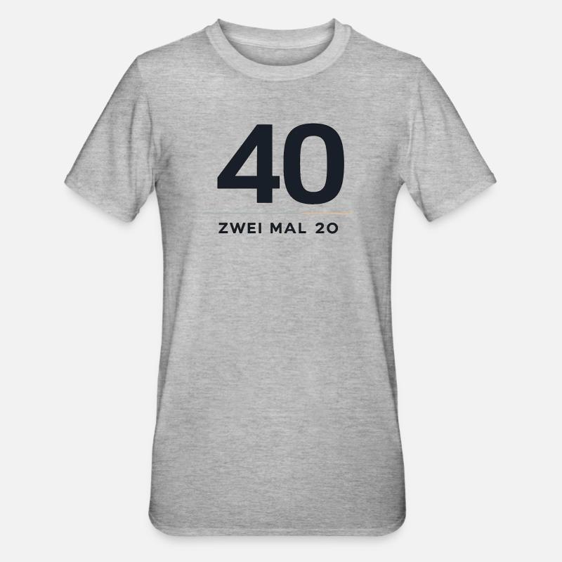 40 ans de conception Twice 20 - T-shirt polycoton Unisexe - gris chiné