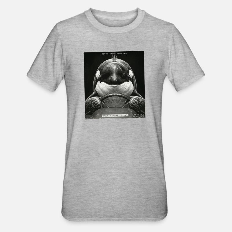 Fish Flashed - T-shirt polycoton Unisexe - gris chiné