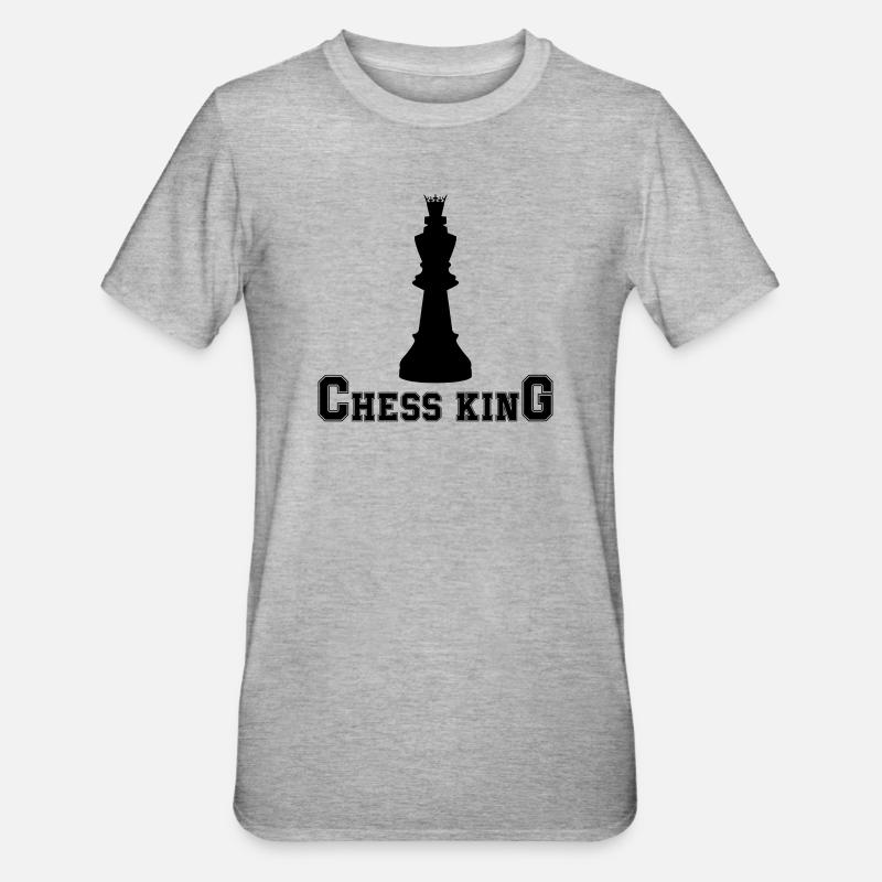 Roi des échecs - T-shirt polycoton Unisexe - gris chiné