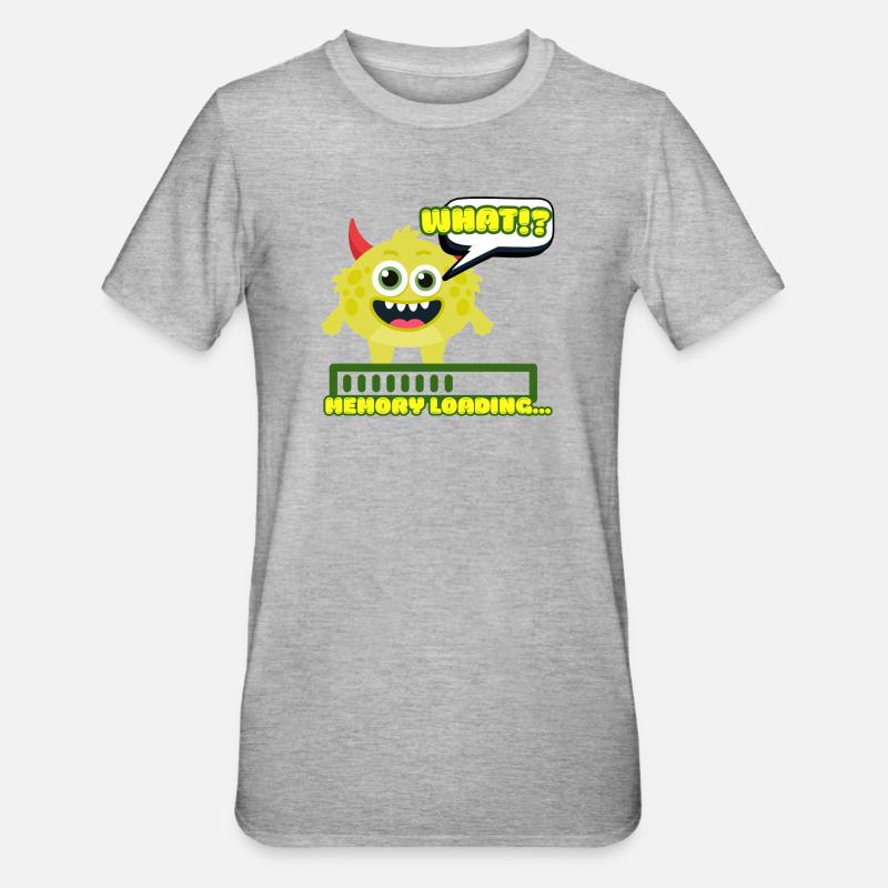 Memory Loading Monster Meme - Unisex Polycotton T-Shirt - heather grey