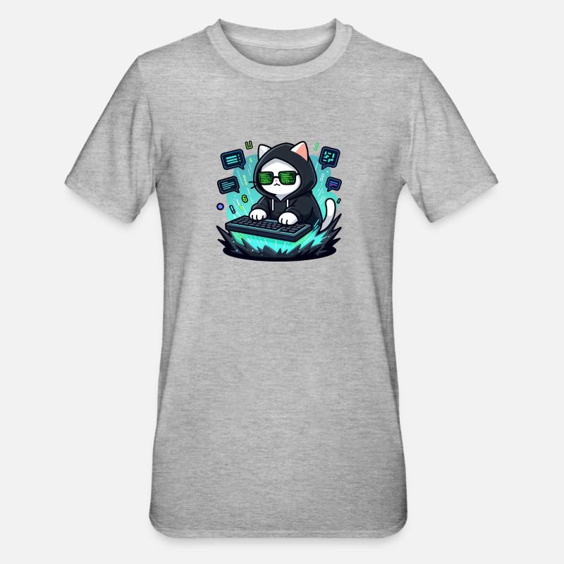 Chat-Hacker - Unisex Polycotton T-Shirt - Grau meliert