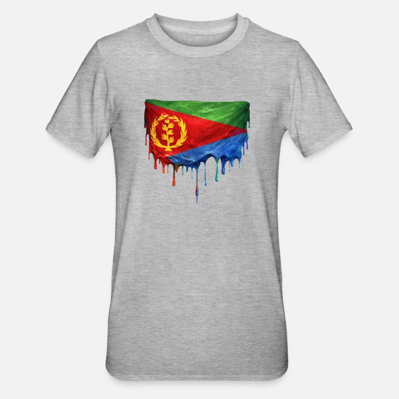 Conception du dépôt du drapeau érythréen - T-shirt polycoton Unisexe - gris chiné