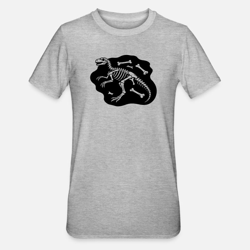 Os de dinosaure - T-shirt polycoton Unisexe - gris chiné