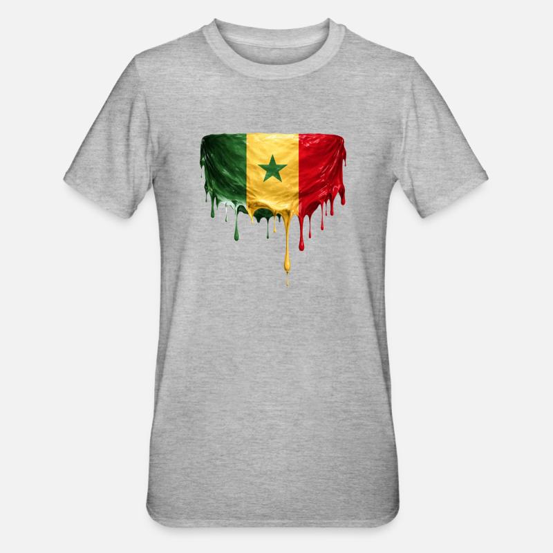 Senegalin lipunpudotustaide - Unisex polypuuvilla-t-paita - harmaasävyinen