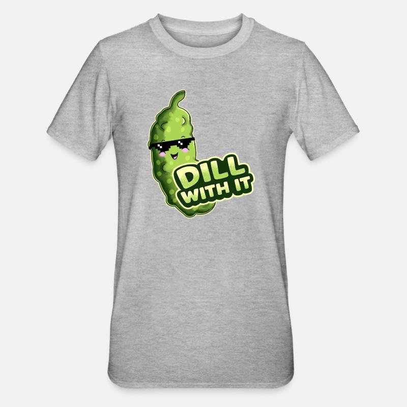 Aneth avec Concombre - T-shirt polycoton Unisexe - gris chiné