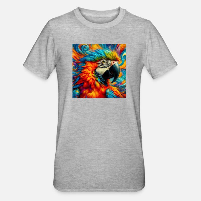 perroquet - T-shirt polycoton Unisexe - gris chiné