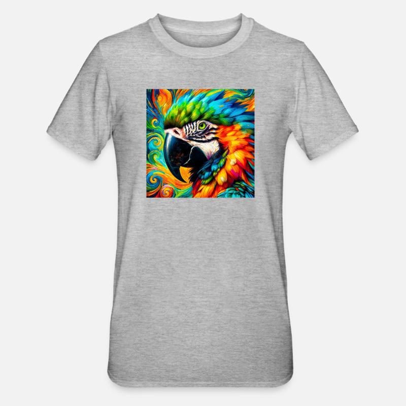 perroquet - T-shirt polycoton Unisexe - gris chiné