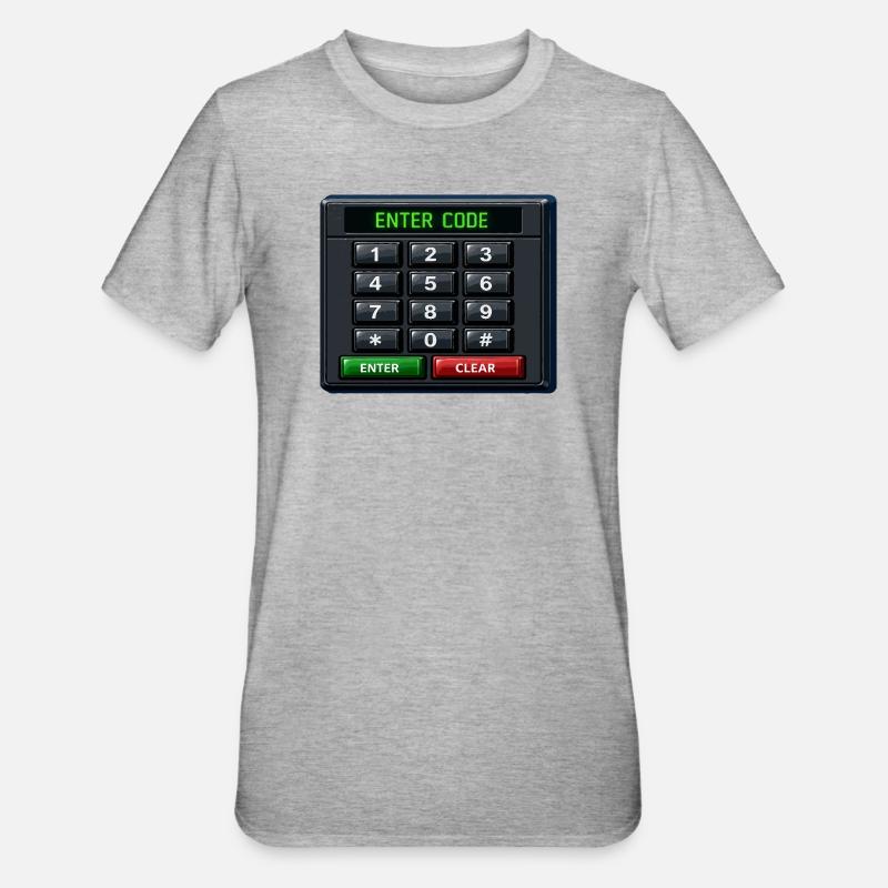 Entrée du code Clavier néon - T-shirt polycoton Unisexe - gris chiné