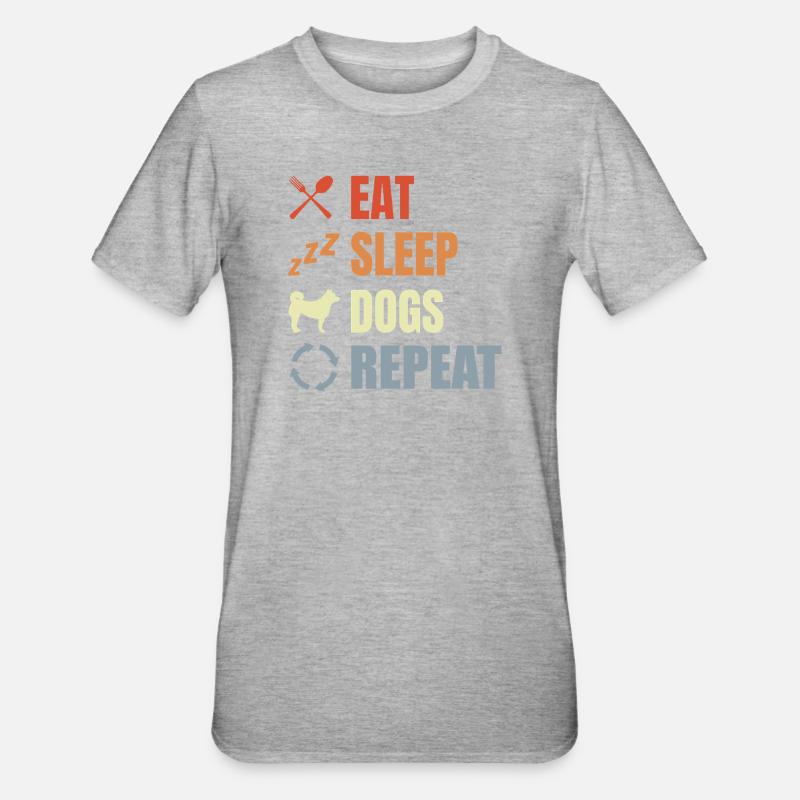 Hundebesitzer Routine - Unisex Polycotton T-Shirt - Grau meliert