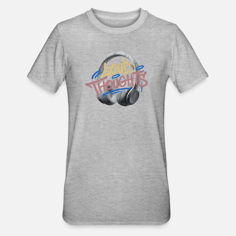 Graffiti de pensées bruyantes - T-shirt polycoton Unisexe - gris chiné