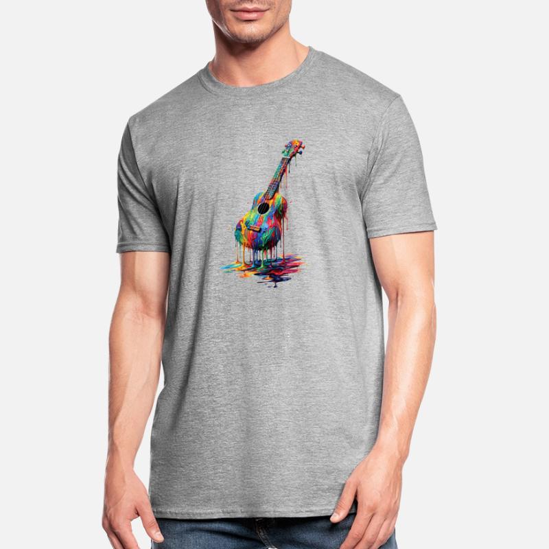 Ukulele with dripping paint Unisex Polycotton T-Shirt
