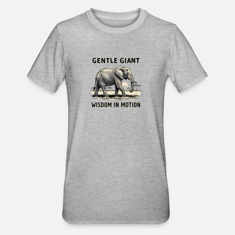 éléphant - T-shirt polycoton Unisexe - gris chiné