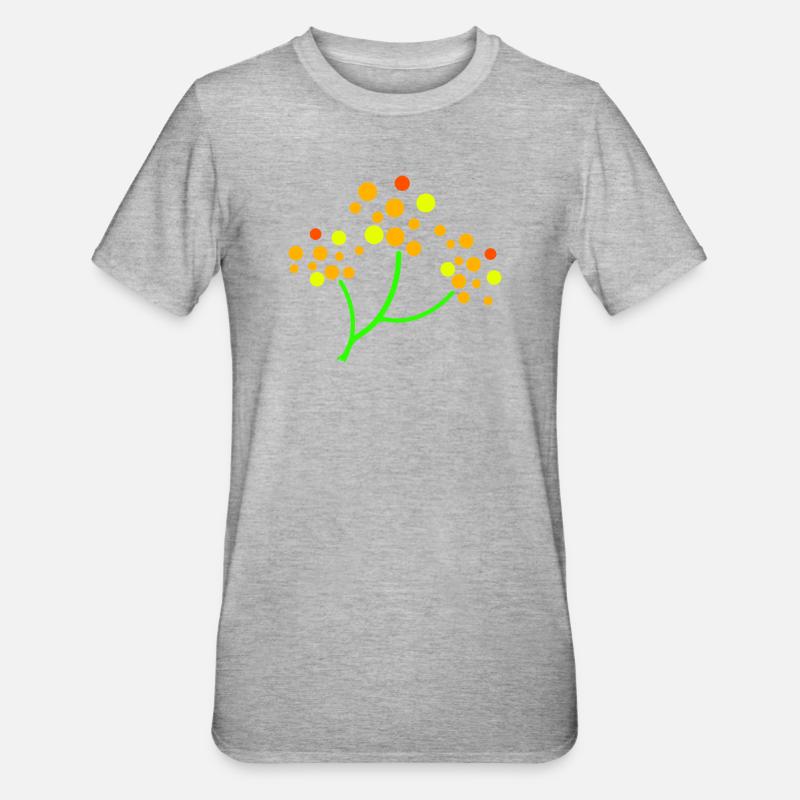 Explosion d’arbre parsemé de néons - T-shirt polycoton Unisexe - gris chiné
