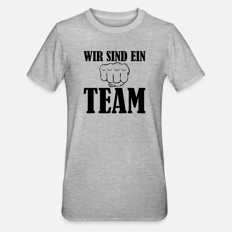 Wir sind ein Team - Unisex Polycotton T-Shirt - Grau meliert
