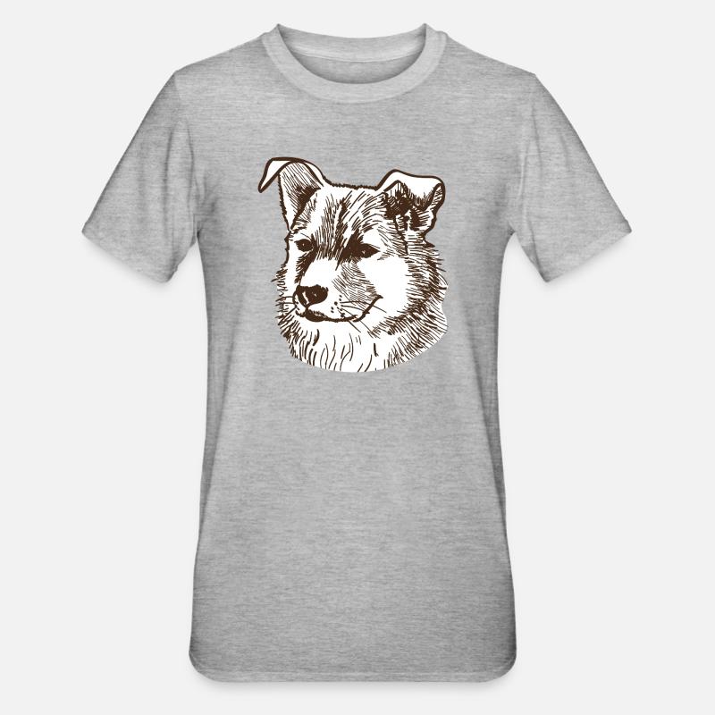 Cane - Maglietta unisex, mix cotone e poliestere - grigio melange