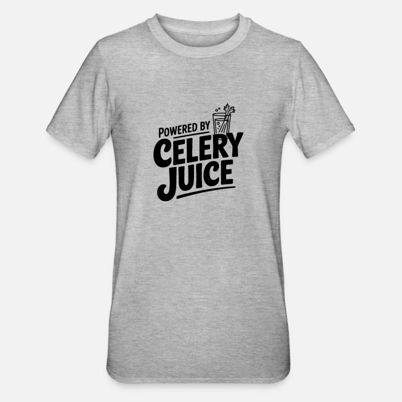 Alimenté par du jus de céleri - T-shirt polycoton Unisexe - gris chiné