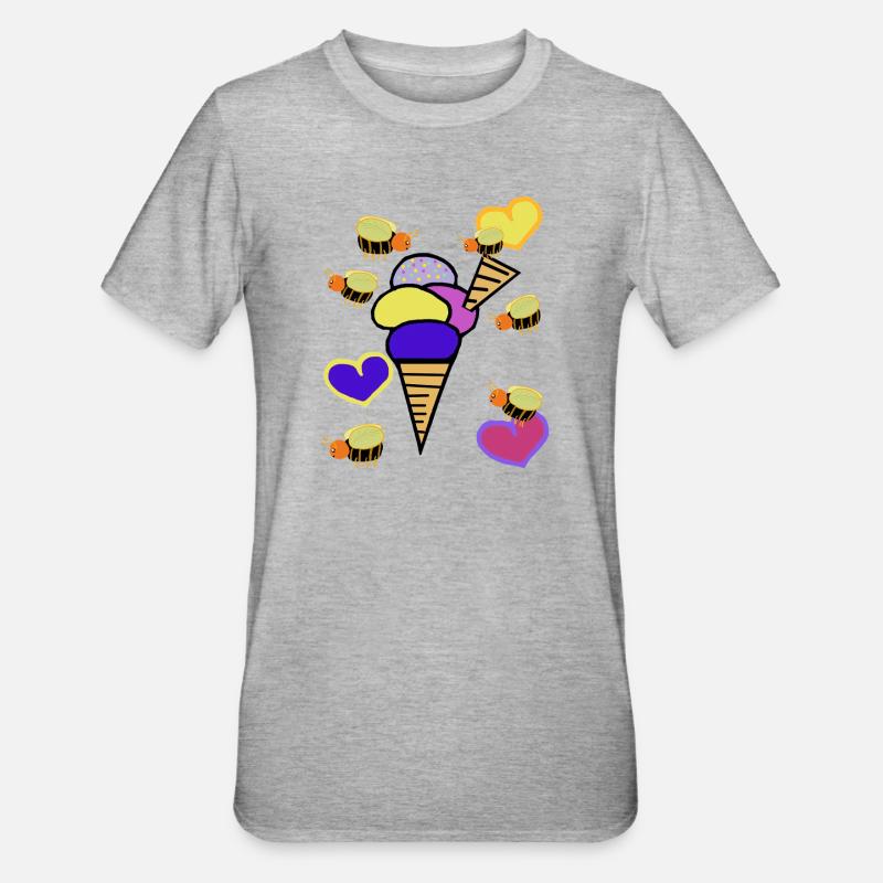 Retro Eis Eiskrem Eiscreme Bienen - Unisex Polycotton T-Shirt - heather grey