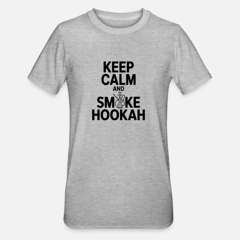Keep Calm And Smoke Hookah - Unisex Polycotton T-Shirt - heather grey