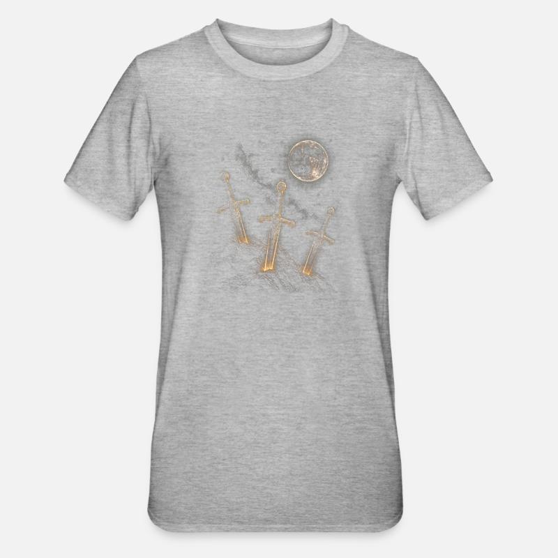 Tre spade al chiaro di luna - Maglietta unisex, mix cotone e poliestere - grigio melange