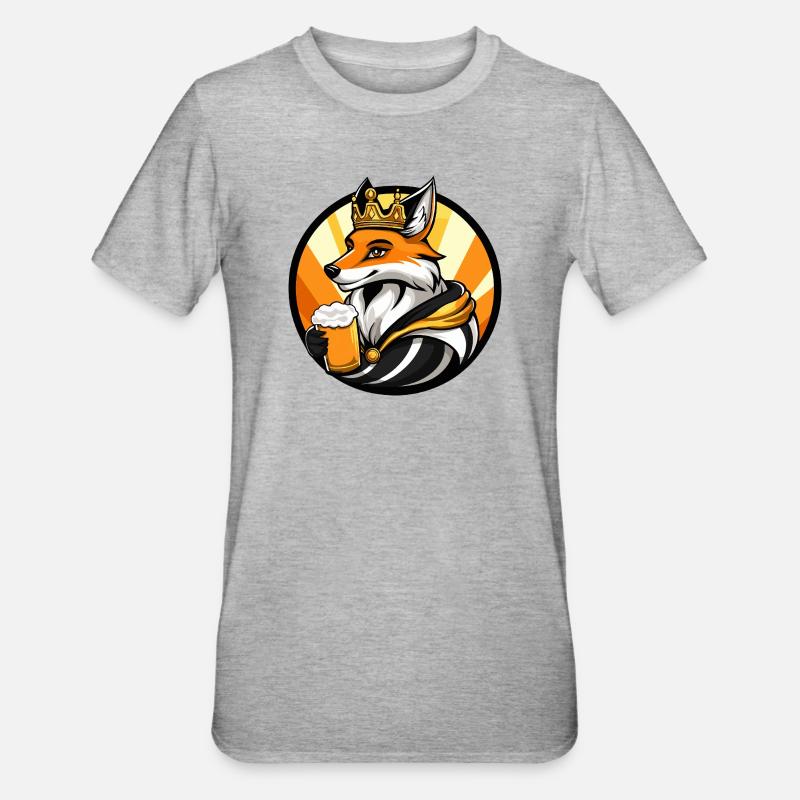Fuchs Bier Lustig - Unisex Polycotton T-Shirt - Grau meliert