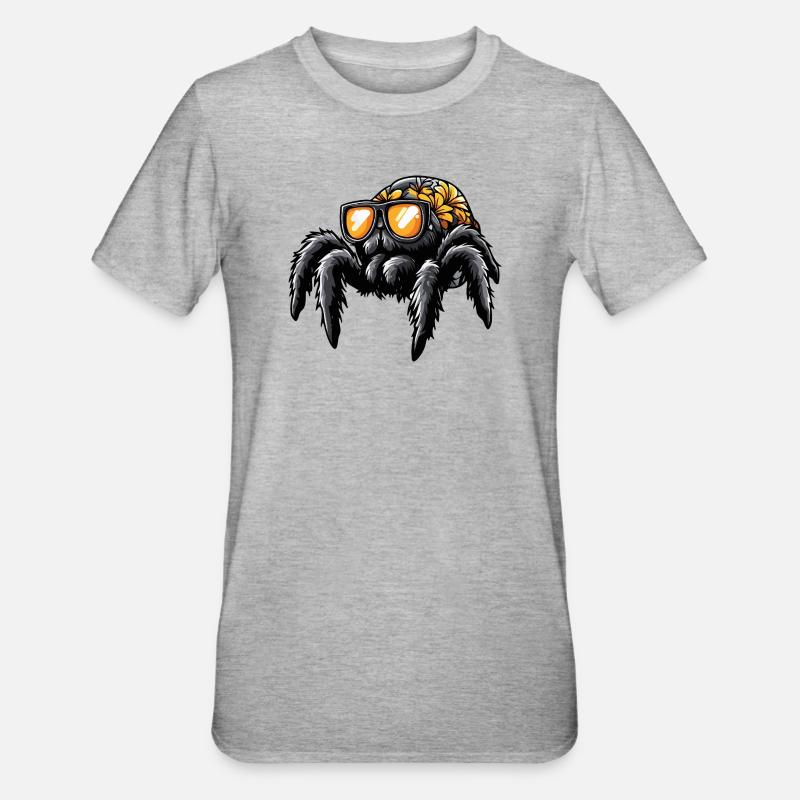 Tarantula Comic Urlaub - Unisex Polycotton T-Shirt - Grau meliert