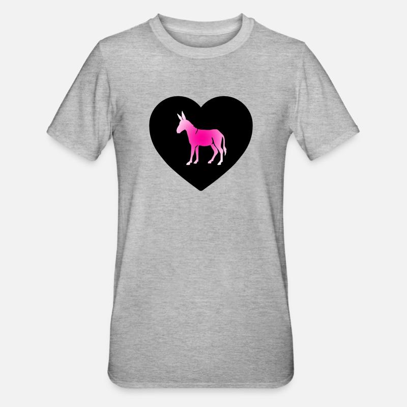 âne - T-shirt polycoton Unisexe - gris chiné