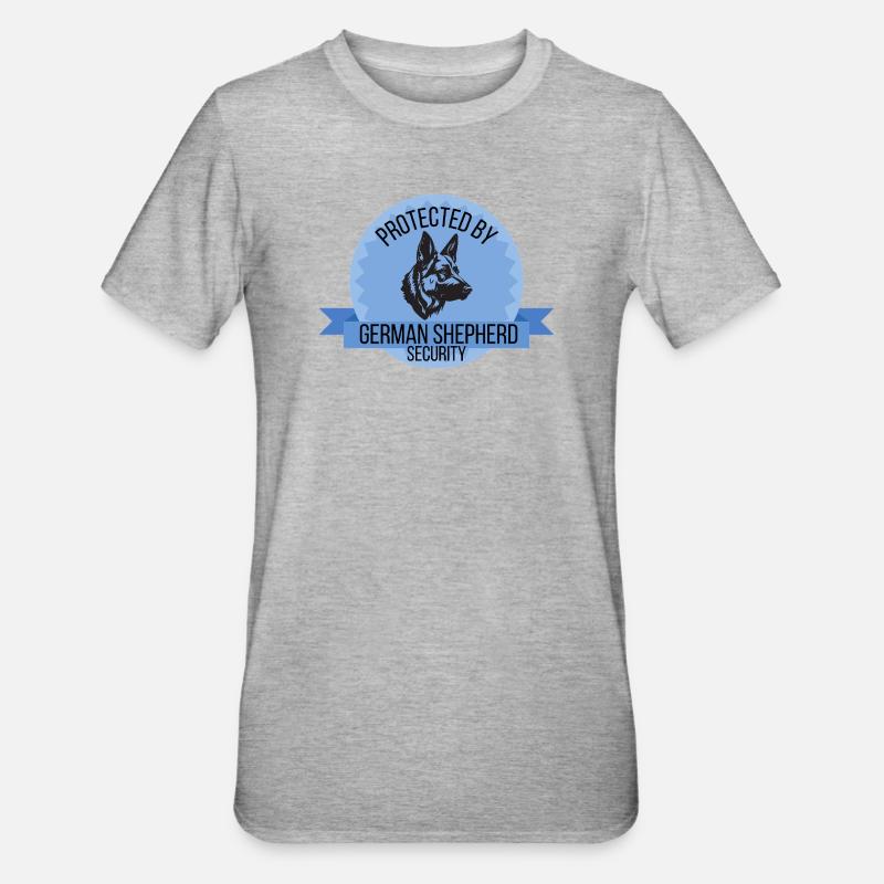 Protected By German Shepherd Security - Unisex Polycotton T-Shirt - heather grey