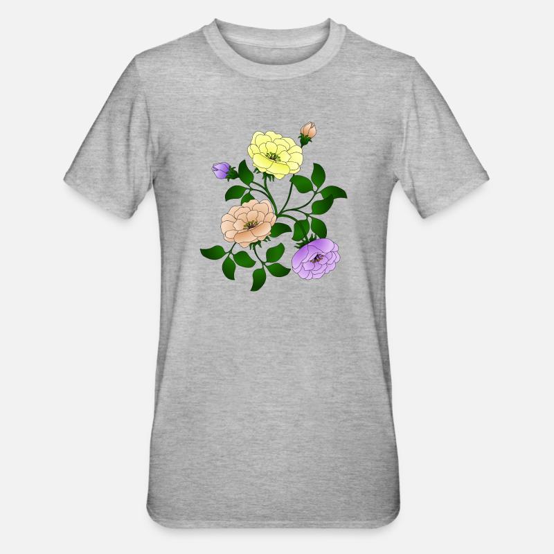 Fleur - T-shirt polycoton Unisexe - gris chiné