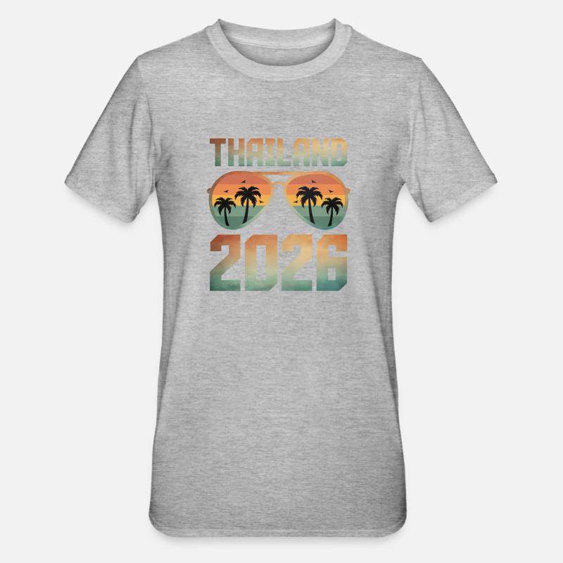 Thaïlande 2026 - T-shirt polycoton Unisexe - gris chiné
