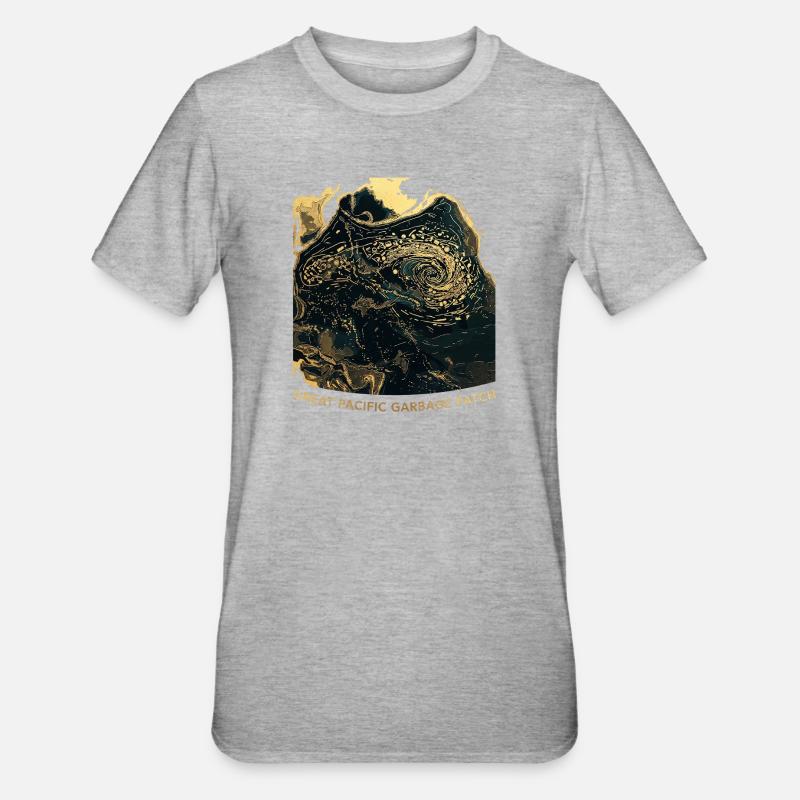Zone de déchets du Pacifique - T-shirt polycoton Unisexe - gris chiné