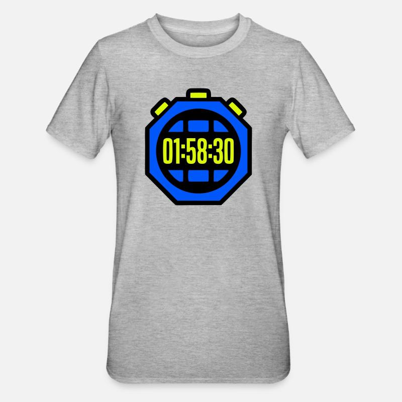 Stopwatch Best Time Half Marathon - Unisex Polycotton T-Shirt - heather grey